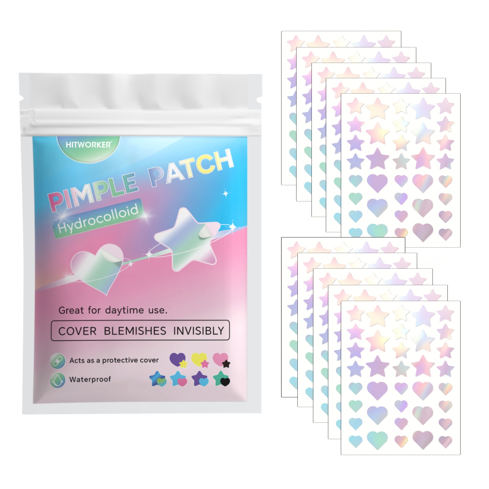Skincare Gentle - 360pcs Plester Jerawat Warna-warni – penutup