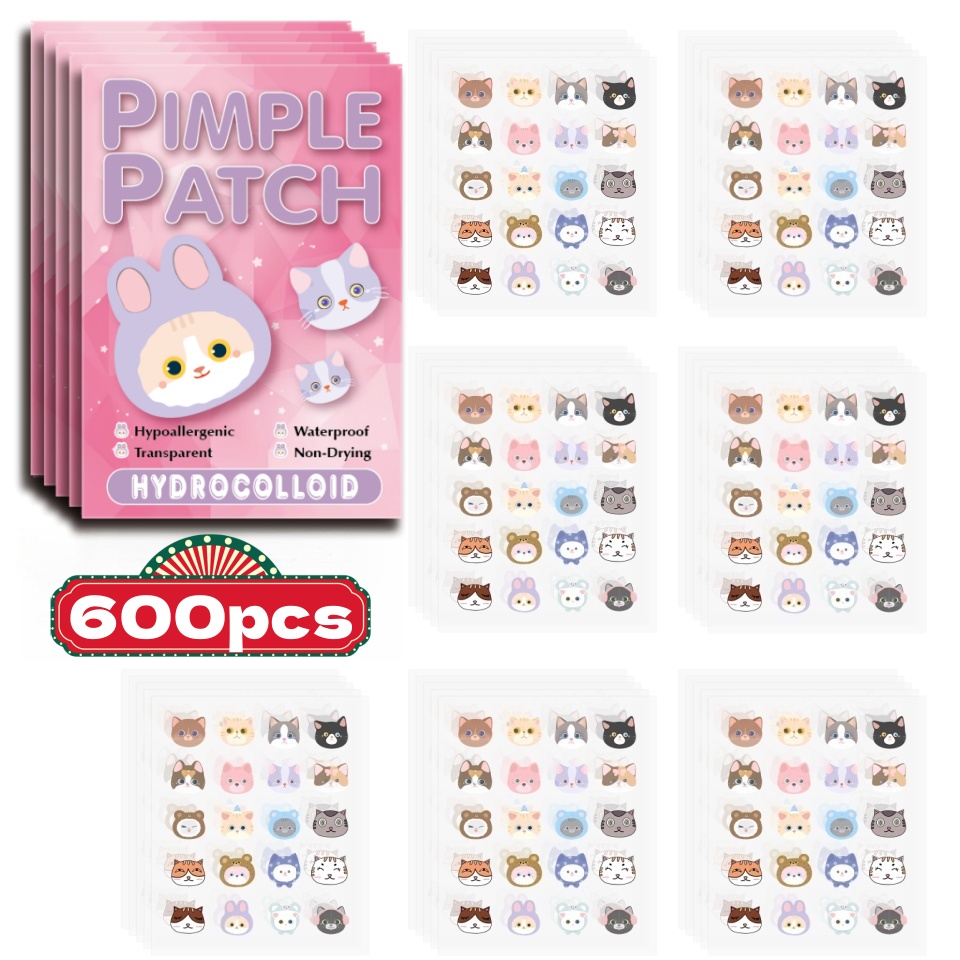 Skincare Gentle - 600 buah plester jerawat kartun, plester