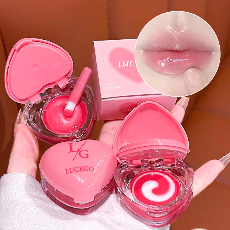 Luckgo Heart Double Color Lip  - Skincare Pink ulasan dan harga