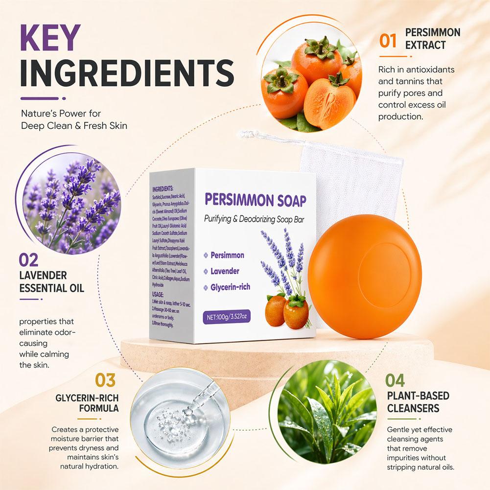 Sabun Batang Persimmon Lavende - Skincare Gentle ulasan dan harga